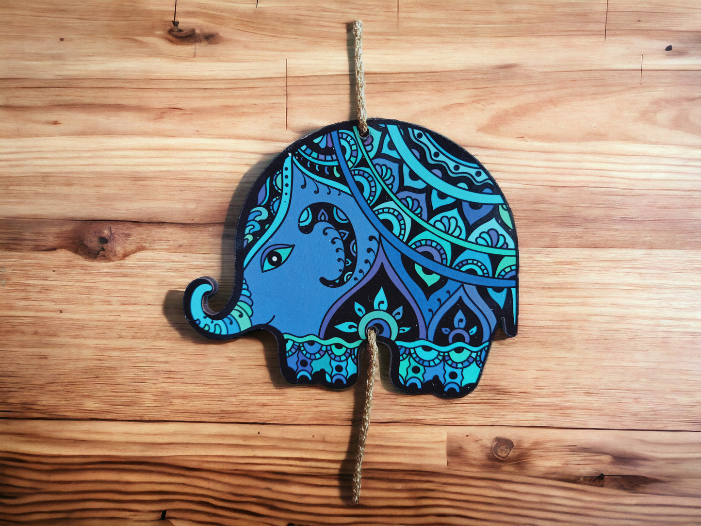 Whimsical Multicolor Elephant Door Hanging - Bring Luck - HomifyArt