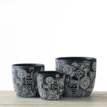 Hand-Painted Ceramic Pots