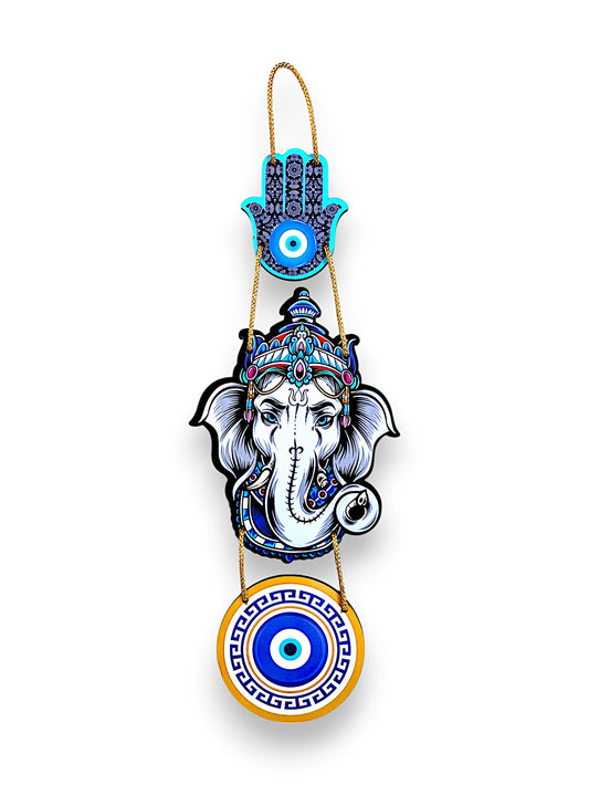 Ganesh Ji Wall Hanging with Evil Eye Protection