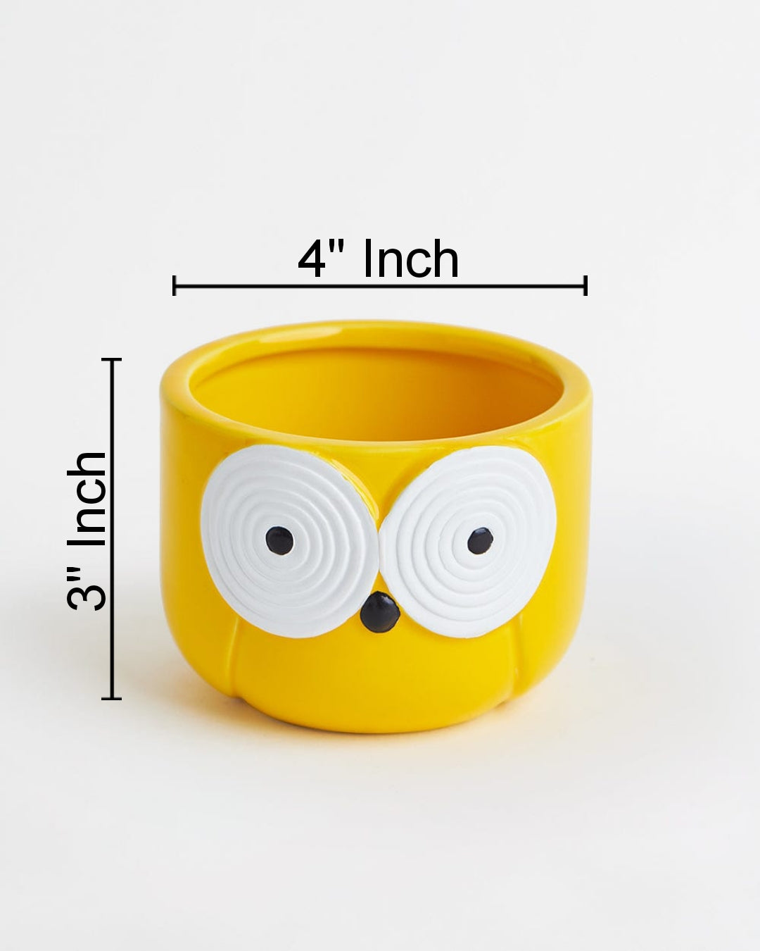 HomifyArt Yellow Owl Ceramic Mini Planter Pot – Cute Succulent Pot